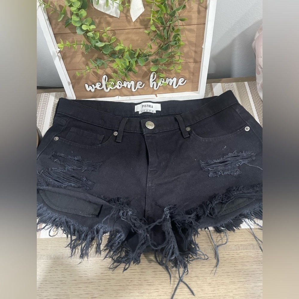 Pistola Gigi Distressed Short Shorts - Picture 4 of 6